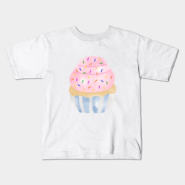 Watercolor cupcake Kids T-Shirt by MutchiDesign